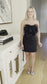 Black flower tube dress